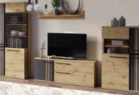 Тумба под ТВ Fadome Molto ML4 Artisan/Black фото №2 — интернет-магазин Desire.md