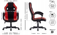 Scaun gaming SENSE7 Prism Fabric Black and Red