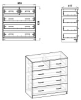 Comodă Компанит 2+3П Nimfeia Alb imaginea #2 — magazin online Desire.md