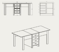 Masă pentru bucătărie Компанит 3 Nimfeia Alb imaginea #2 — magazin online Desire.md