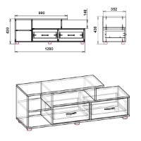 Comodă TV Компанит Винница Nimfeia Alb imaginea #2 — magazin online Desire.md