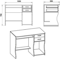 Masa de birou Компанит СКМ-7 Нимфея Альба imaginea #2 — magazin online Desire.md