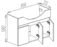 Dulap pentru lavoar Bayro Trend Duo Armony 900 (113212) imaginea #4 — magazin online Desire.md