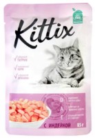 Hrană umedă pentru pisici Kittix Adult Cats Turkey 0.085kg 24pcs