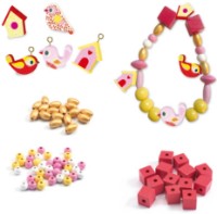 Set de realizare a bijuteriilor Djeco Wooden Beads Birds DJ09809 imaginea #1 — magazin online Desire.md