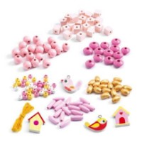 Set de realizare a bijuteriilor Djeco Wooden Beads Birds DJ09809 imaginea #2 — magazin online Desire.md