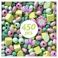 Set pentru țesut Djeco Wooden Beads Flowers and Foliage DJ09808 imaginea #2 — magazin online Desire.md