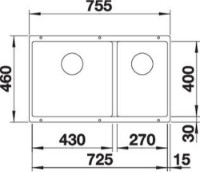 Chiuvetă de bucătărie Blanco Subline 430/270-U (527167) imaginea #2 — magazin online Desire.md