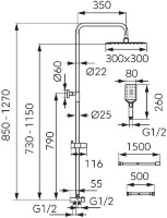 Set pentru duș Ferro Wizard Square Pro NP48 imaginea #2 — magazin online Desire.md