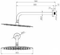 Душевая головка VOLLE Cascada R100 (1586.180201) фото №2 — интернет-магазин Desire.md