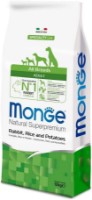 Hrană uscată pentru câini Monge Superpremium All Breeds Adult Rabbit/Rice/Potatoes 12kg