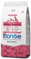 Hrană uscată pentru câini Monge Superpremium All Breeds Adult Monoprotein Beef/Rice 2.5kg
