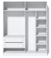 Шкаф Fabrik Home Hardy 4 двери Белый Глянец МДФ фото №3 — интернет-магазин Desire.md