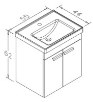 Шкаф с умывальником Orka Enez 55 White (18025) фото №2 — интернет-магазин Desire.md