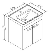 Шкаф с умывальником Orka Enez 65 White (18026) фото №2 — интернет-магазин Desire.md