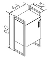 Шкаф-пенал Orka Modena 80x44 Cappuchino Lower фото №2 — интернет-магазин Desire.md