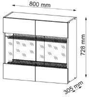 Bucatarie modulara Sokme Софт 80ВВС +сушка Votan/Alb imaginea #2 — magazin online Desire.md