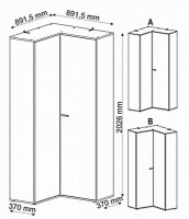 Dulap Sokme Барселона Unghiular Stejar Artisan/Alb imaginea #3 — magazin online Desire.md