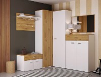 Dulap Sokme Барселона Unghiular Stejar Artisan/Alb imaginea #4 — magazin online Desire.md