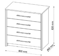 Комод Sokme Скарлет 800 Дуб Сонома/Венге Магия фото №2 — интернет-магазин Desire.md