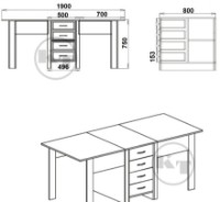 Masă pentru bucătărie Компанит 3 Wenge imaginea #2 — magazin online Desire.md