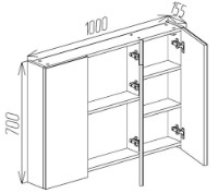 Dulap cu oglindă Bayro Dorado 1000x700 (110362) imaginea #5 — magazin online Desire.md
