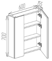 Шкаф с зеркалом Bayro Dorado 600x700 (110364) фото №5 — интернет-магазин Desire.md