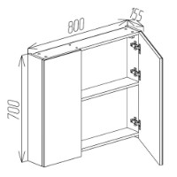 Dulap cu oglindă Bayro Dorado 800x700 (110366) imaginea #5 — magazin online Desire.md