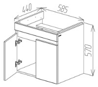 Dulap pentru lavoar Bayro Trend Duo Como/Moduo 600 (114027) imaginea #5 — magazin online Desire.md