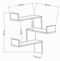 Raft de perete Showdeko Luksa Bookcase (M.KT.01.12704.8) imaginea #2 — magazin online Desire.md