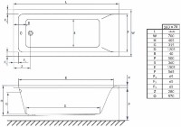 Cadă de baie Banoperito Classic Mono 160x70 (114810) imaginea #3 — magazin online Desire.md