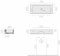 Умывальник Galassia Plus 1F (112985) фото №2 — интернет-магазин Desire.md