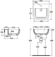 Умывальник Galassia XES 1F (112990) фото №2 — интернет-магазин Desire.md