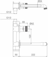 Смеситель для умывальника Matezzy Sole (108088) фото №2 — интернет-магазин Desire.md