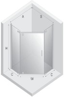 Cabină de duș New Trendy New Komfort K-0807 Black Pentagonal 90x90x195 Hinged (18099) imaginea #4 — magazin online Desire.md