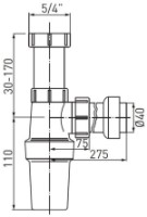 Sifon pentru lavoar Ferro 431.P D1 1/4x40mm