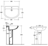 Умывальник Galassia Aster 1F (112934) фото №3 — интернет-магазин Desire.md