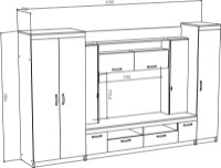 Living ML-Mobila ML-2 Premiera 15/3100 Stejar Auriu/Alb imaginea #2 — magazin online Desire.md