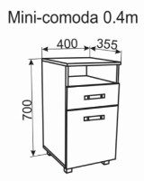 Тумба Ambianta Bruno 400x355x700mm Grafit фото №2 — интернет-магазин Desire.md