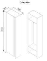 Шкаф Ambianta Solaris 2156x354x600mm Cremona-Alb фото №3 — интернет-магазин Desire.md