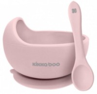 Bol din silicon cu ventuză și lingură Kikka Boo Yummy Pink (31302040114)