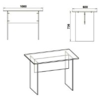 Masa de birou Компанит МО-1 Nimfeia Alba imaginea #2 — magazin online Desire.md