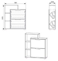 Rafturi pentru pantofi Компанит ТО- 21 Stejar Sonoma imaginea #2 — magazin online Desire.md