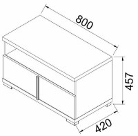 Тумба под ТВ Ambianta Duet TV 0.8m Gri-Alb Samoa фото №2 — интернет-магазин Desire.md