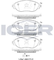 Комплект тормозных колодок ICER 182018-204 фото №2 — интернет-магазин Desire.md