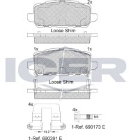 Комплект тормозных колодок ICER 182312 фото №2 — интернет-магазин Desire.md