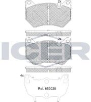 Комплект тормозных колодок ICER 182380 фото №2 — интернет-магазин Desire.md