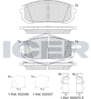 Комплект тормозных колодок ICER 182419 фото №2 — интернет-магазин Desire.md
