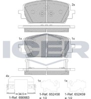 Комплект тормозных колодок ICER 182428 фото №2 — интернет-магазин Desire.md