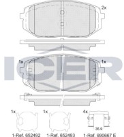 Комплект тормозных колодок ICER 182429 фото №2 — интернет-магазин Desire.md